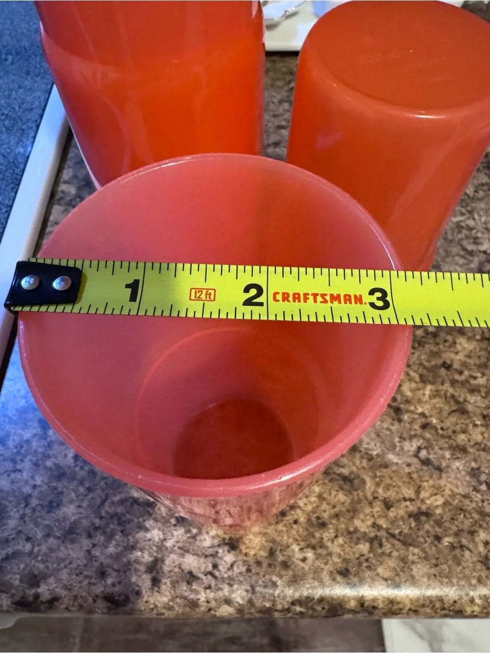 Tupperware Coral-Red Stackable Plastic Tumblers - Set of 4